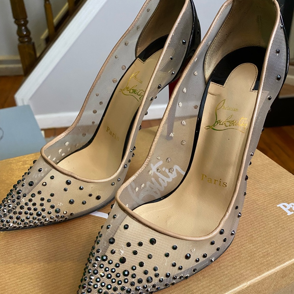 COPY - CHRISTIAN LOUBOUTIN Follies Strass Size 38 - Picture 4 of 14